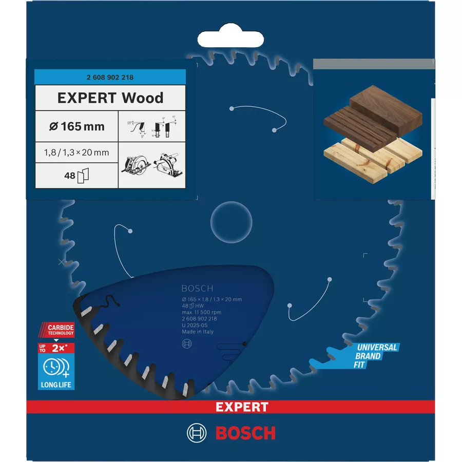 Lame BOSCH Expert for Wood 165 x 20 mm - 48 dents